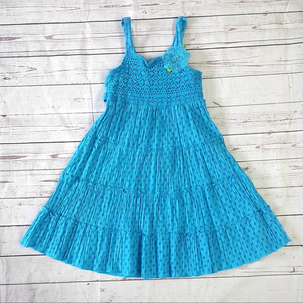 Bloome de Jeune Fille blue ruffle dot dress/12